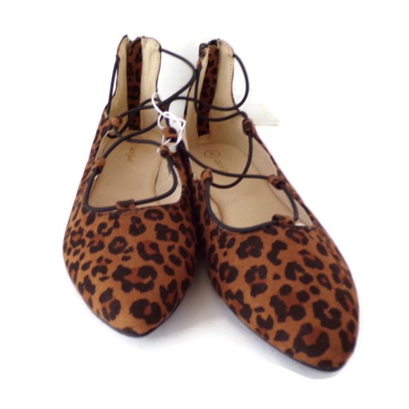 Girls Leopard Print Flats Size 5 WS2208 - Picture 6 of 7